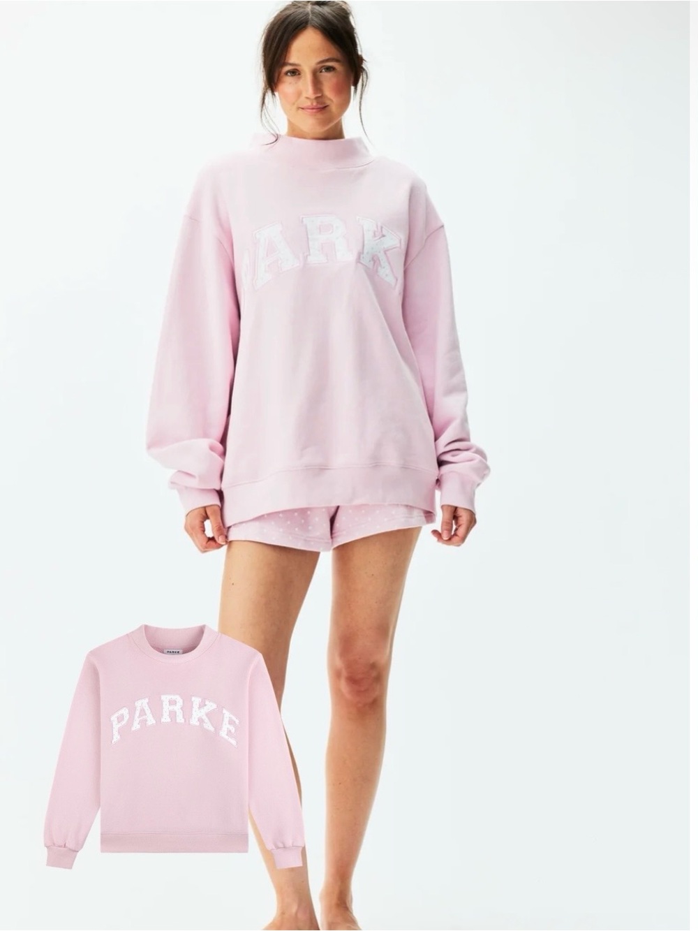 Parke Polka Dot Letter Mock-Neck in Sprinkle